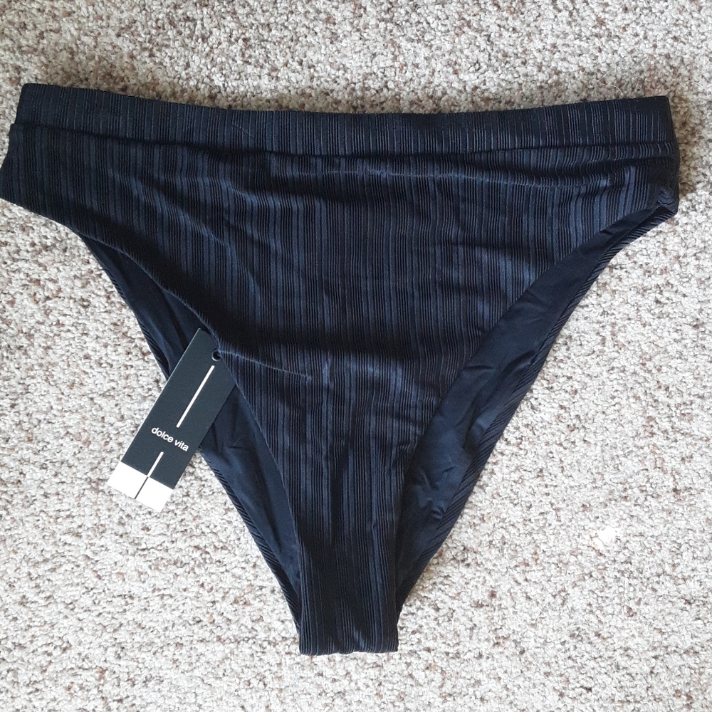Dolce Vita Black Striped High Waisted Bottom Sz L